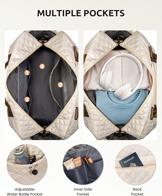 Birthday Gift Teen Girls-Duffle Bags with Shoe Compartment, Personalized Weekender Bag, Overnight Bag, Travel Bags with Makeup Bag, Teen Girl Basket Mom Birthday Gifts (Letter Q)
