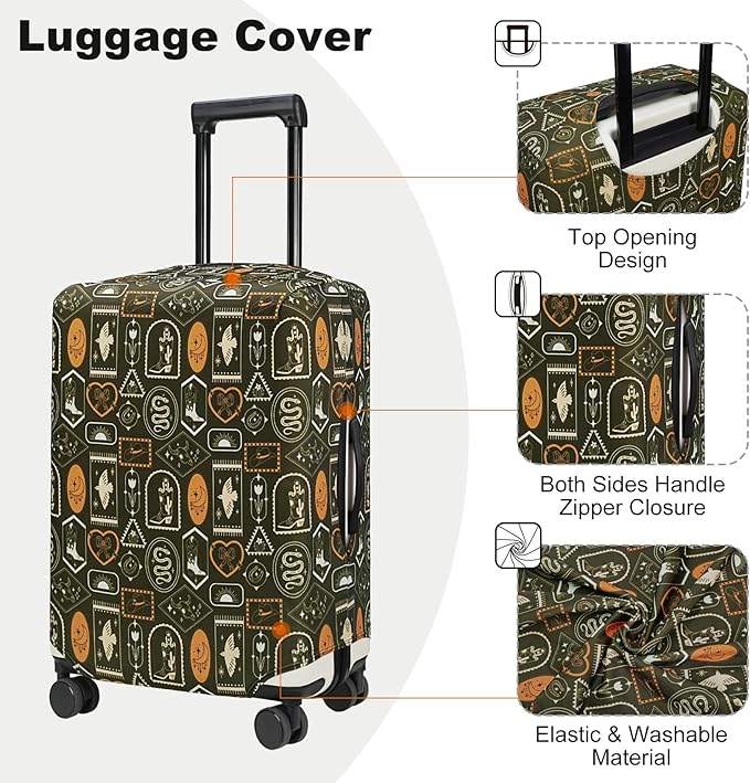 HYPER VENTURE Washable Luggage Cover - Fashion Suitcase Protector Fits 23-26 Inch Luggage (Wilderness Mark, M)