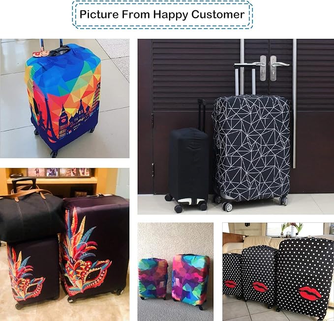 Explore Land Travel Luggage Cover Suitcase Protector Fits 31-32 Inch Case (Black, XL)