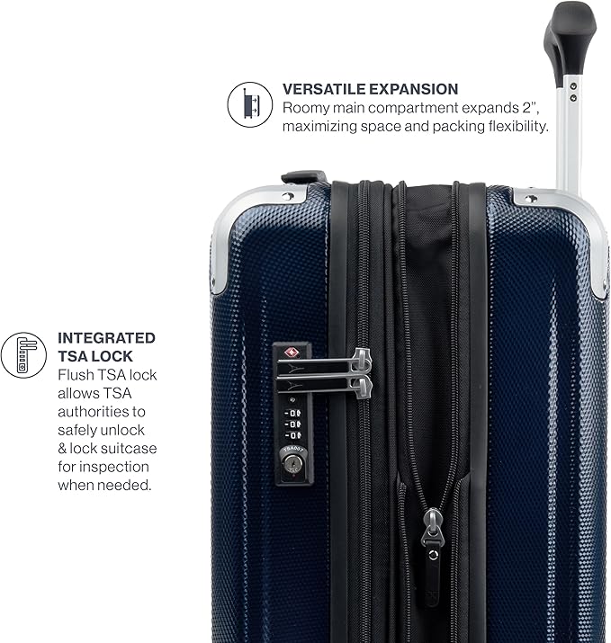 Travelpro Pathways 3 Hardside Expandable Luggage, 8 Spinner Wheels, Lightweight Hard Shell Suitcase, Carry On 21 Inch, Royal Blue