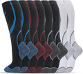 Compression Socks for Women Men Circulation Knee High 8 Pairs for Nurses, Running, Travel, Athletic