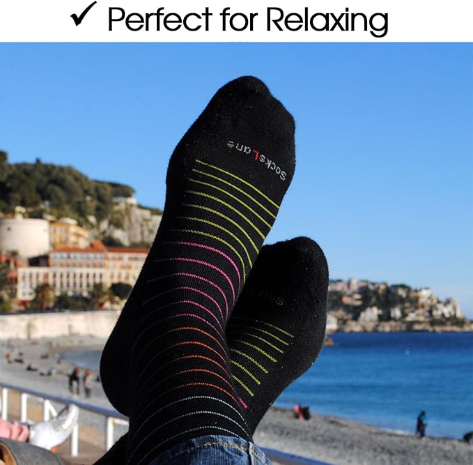 Cotton Compression Socks for Women & Men. 15-20 mmHg Support Knee-High Color Dots S/M