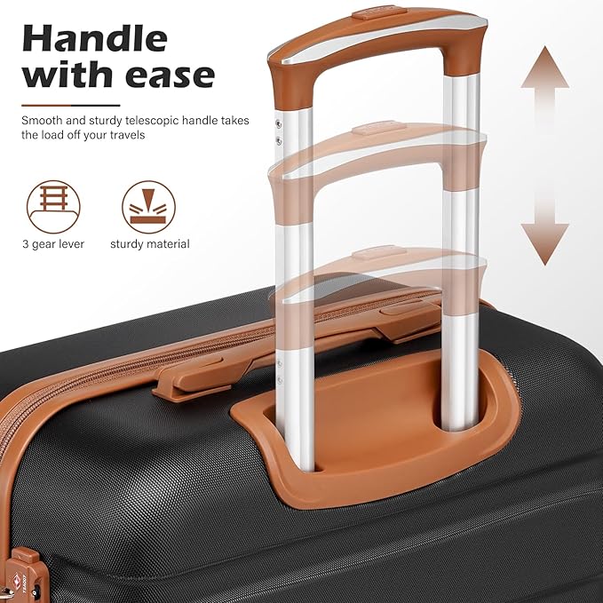 Coolife Luggage 4 Piece Set Suitcase Spinner Hardshell Lightweight TSA Lock (family set-blue1)