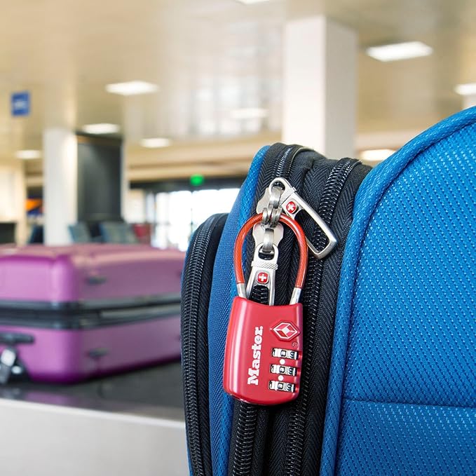 Master Lock 4688D Set Your Own Combination TSA Approved Luggage Lock, 1 Pack, Red