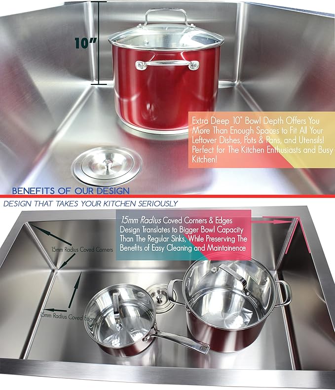 17 in. x 15 in. x 9 in. 16-Gauge Stainless Steel Undermount Single Bowl Bar Prep Kitchen Sink with Strainer