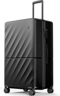 Trunk Luggage 29 Inch, Large Checked Luggage with Double Spinner Wheels, Anti-Burst Zipper, Hard Case PC Suitcase, Lightweight Travel Luggage, TSA Approved (Onyx Black, Hudson)