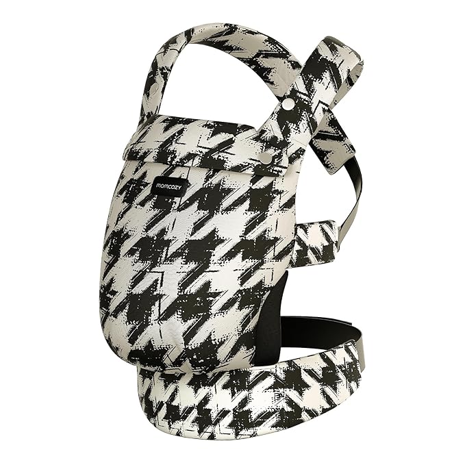 Momcozy Baby Carrier - Ergonomic, Cozy and Lightweight Carrier for 7-44lbs, Effortless to Put On, Ideal for Hands-Free Parenting, Enhanced Lumbar Support, Houndstooth