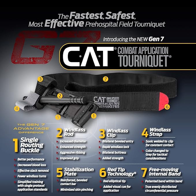 EVERLIT Emergency Trauma Kit, CAT GEN-7 Tourniquet 36" Splint, Military Combat Tactical IFAK for First Aid Response, Gun Shots, Severe Bleeding Control (OD Green)