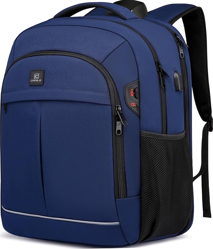 Backpack,Travel Backpack,School Backpack, 17.3 Inch Business Laptop Backpack with USB Charging Port,TSA Water Resistant College Bookbag Gifts for Men Women Boys Teen,Blue