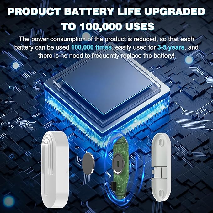 SanJie Door Sensor Chime for Door Opens, Business/Home/Office/Store, 500 FT Range, 26 Chimes, 5 Adjustable Volume, 3 Sensors + 2 Receivers