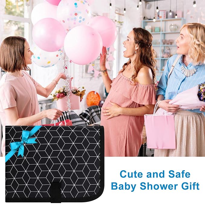 Accmor Portable Diaper Changing Pad, Waterproof Baby Changing Mat, Foldable Portable Travel Changing Pads for Baby, Black