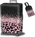 Luggage Cover Plus - Pink Leopards Travel Suitcase Cover for 26-28 inch Luggage (L) with Concealed Zipper, Washable Elastic Cloth, Dustproof, Anti-Scratch