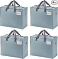 VENO 4 Pack Heavy Duty Moving Bags, Storage Bags, Packing Supplies, Top Zipper, Storage Totes for Camping, Clothes, Bedding, Comforters, Pillows (13 Gallon Light Blue, 4 Pack)