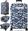 Slohif Luggage Cover for Suitcase Tsa Approved Protector - Luggage Sleeve Large Suit Case Cover Travel Stretch Baggage Case Protective Washable Fit 21-23 Inch Blue Butterfly S