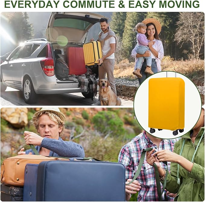 PATIKIL Luggage Cover, Suitcases Covers Elastic Carry on Cover Protector Washable Scratch-Resistant Fits 22-23 Inch Luggage for Travel Business Trips, Yellow