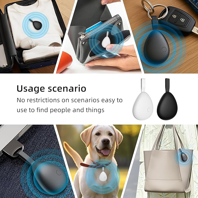 [Apple MFi Certified] Air Tracker Tag 1 Pack (iOS Only), Bluetooth Tracker for Apple Find My, Replaceable Battery, Key Finder and Item Locator Smart Tag for Keys, Bags, Luggage, Pets, Wallet (Black)