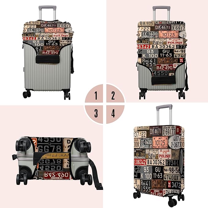 Travel Luggage Cover Suitcase Protector Fits 18-32 Inch Wheel Covers PatternedTravel Related Items Flower Luggage Protector Elastic XL