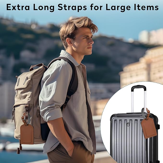 Luggage Tags for Suitcase Travel Bag Labels Privacy Protection Luggage Tag for Baggage PVC Baggage ID Label Tags Yellow+Brown