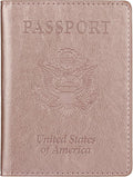 TIGARI Passport Holder for Travel Women Men, PU Leather Passport Wallet Cover Case Sleeve, Waterproof Protected Document Organizer, Family Vacation Plane Cruise Travel Essentials-Pink