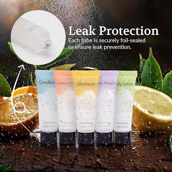 Hotel Shampoo Bulk 1.Oz Each Individually Wrapped Travel Size Shampoo 200 PCS Per Case Leak-proof Hotel Toiletries Bulk
