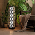 Grand patio Outdoor Solar Powered Wicker Floor Lamp Outdoor Weather-Resistant Deck Light for Garden Porch - Silver Gray, Large Cindy