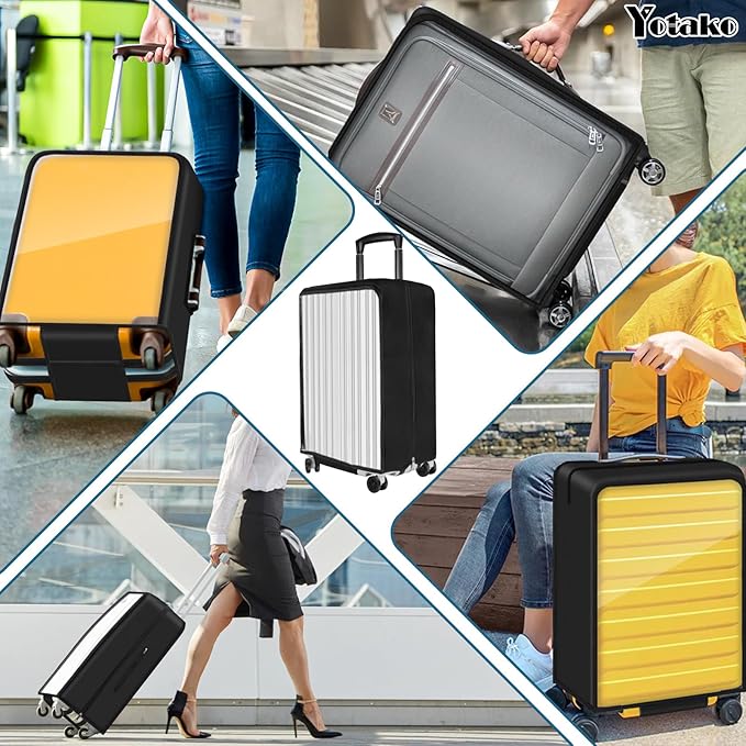 Yotako Upgraded Zippered Transparent PVC Suitcase Cover, No Disassembly Required Clear Luggage Protector for Suitcase Luggage Protector Cover 28''