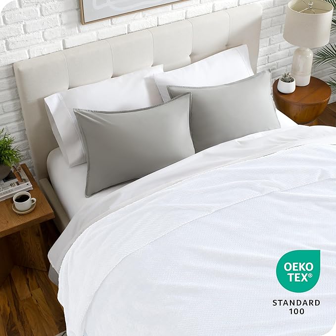Bare Home Textured Fleece Blanket - King Size - Ultra-Soft Lightweight for Bed, Sofa, and Couch - Luxury Microplush - Cozy Warm Blanket (King, Chevron White)