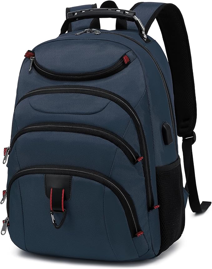 Boavan Laptop Backpack for men, 15.6 inch Laptop Bag with USB Port, Waterproof Travel Work Backpack Purse, Anti-Theft Teacher Nurse Doctor Casual Bookbags Office Business backpack，Classic Navy