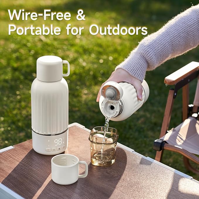 Snow Bear Portable Bottle Warmer for Travel, Fast Heating in 2.5 Mins for Breast Milk, 10200mAh Battery with LED Display, 17oz Large Capacity, Baby Bottle Warmer with Precise Temperature Control(5076)