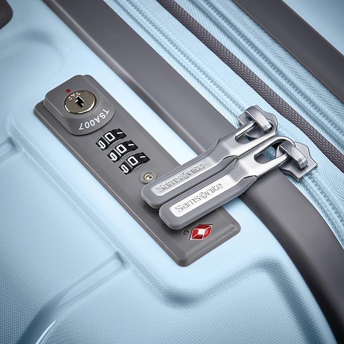 Samsonite Freeform 24-Inch Medium Luggage with Dual 360° Spinner Wheels - Checked Suitcase - TSA Lock, Airline-Approved - Durable Polypropylene Expandable Hardshell for Lightweight Travel - Sky Blue