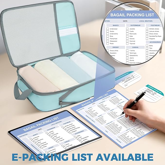 BAGAIL 6 Set/4 Set Lightweight Compression Packing Cubes for Travel, Anti-Tearing Expandable Organizer Bags for Suitcase