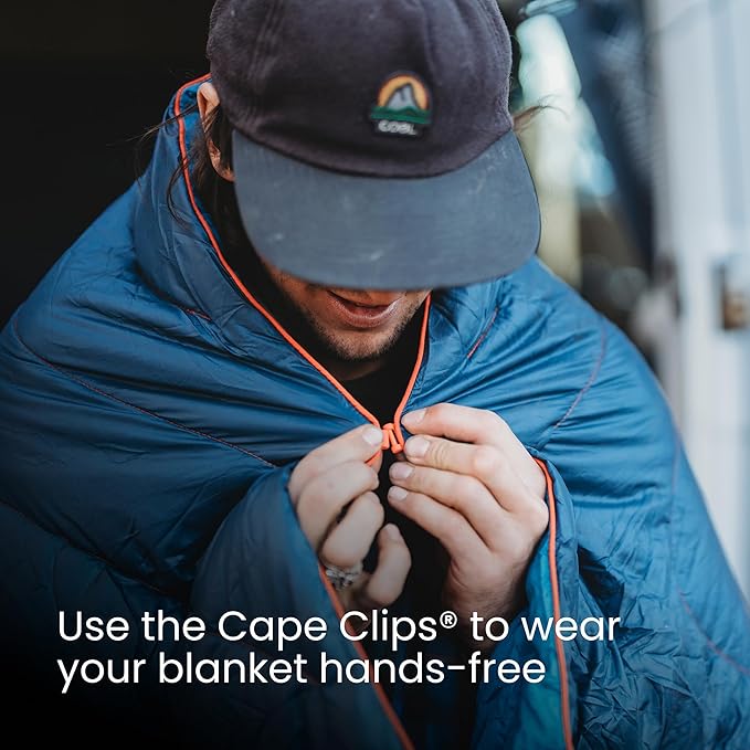 Rumpl Original Puffy Blanket - Warm, Water-Resistant Camping Blanket with 100% Recycled Synthetic Insulation, 52"x75", Original Puffy V2, Ocean Fade