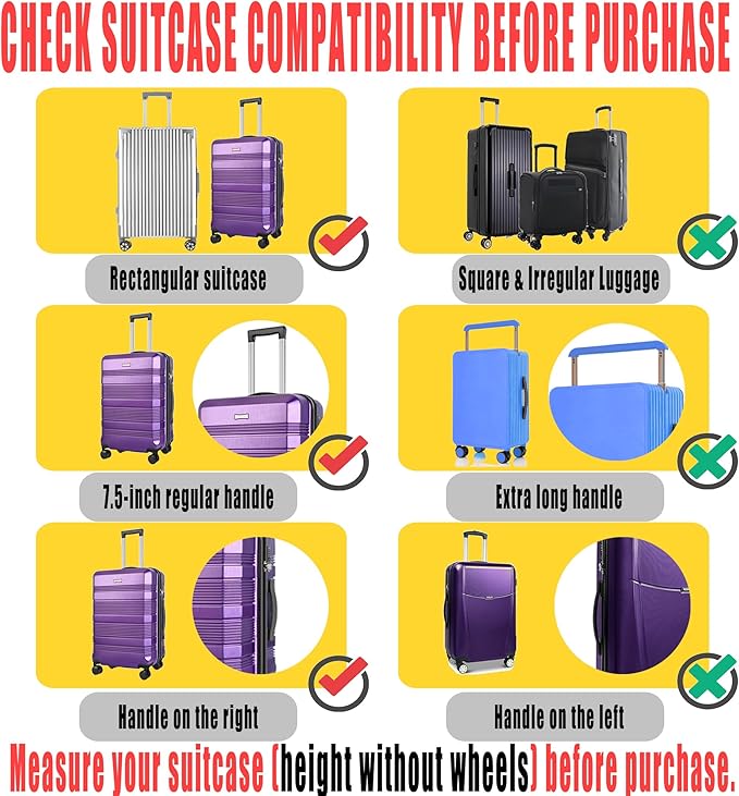 20 Inch Clear PVC Luggage Cover Protectors Suitcase Covers for Luggage Thickened suitcase protective cover for Wheeled Suitcase Suitable for 20"