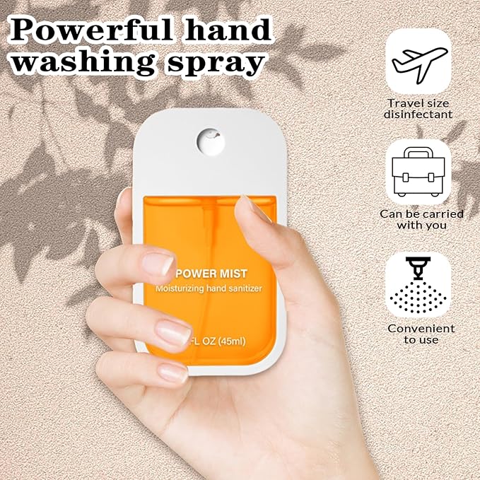 Power Mist Hydrating Hand Sanitizer Spray, Portable Travel-Size Hand Sanitizer Spray, 500-Sprays Each，Suitable for Both Adults and Children (Lavender)