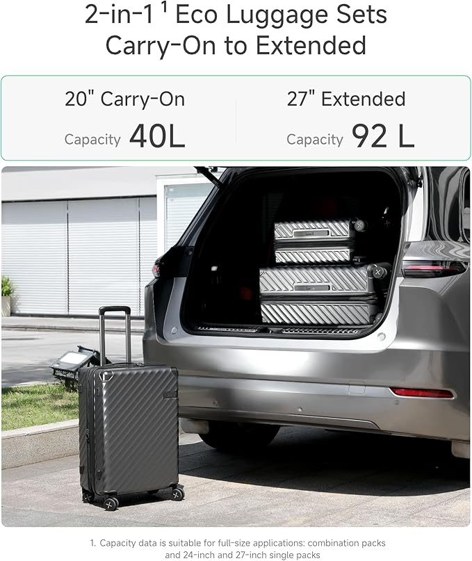 LUGGEX Luggage with Spinner Wheels, Polycarbonate Expandable Hard Shell Suitcase, Checked Large 28 Inch, Cherry