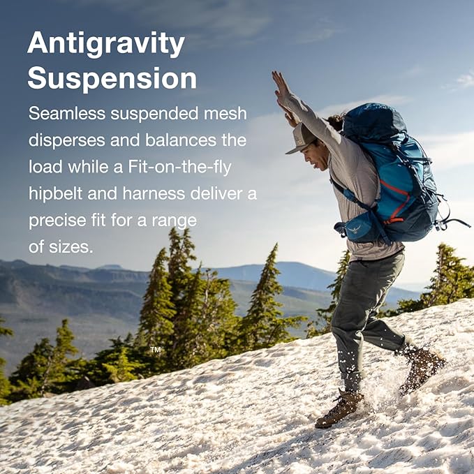 Osprey Atmos AG LT 50L Men's Backpacking Backpack, Black, L/XL