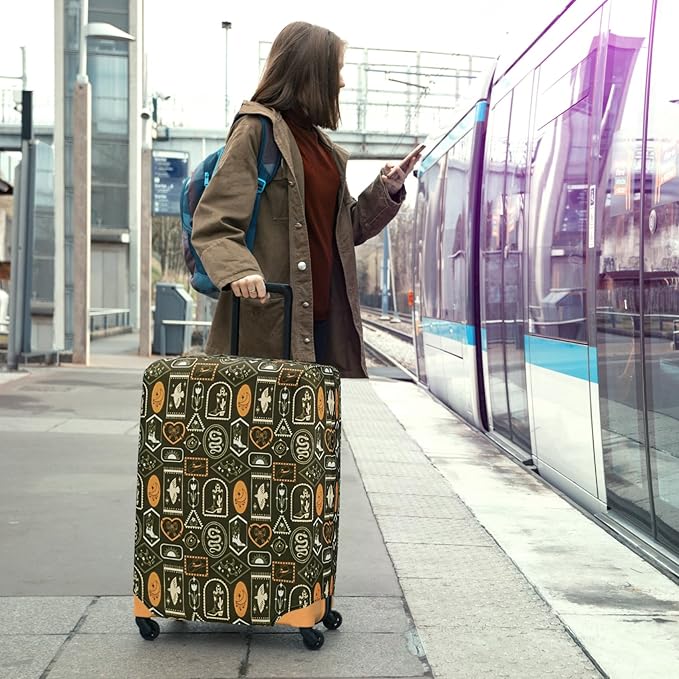 HYPER VENTURE Washable Luggage Cover - Fashion Suitcase Protector Fits 23-26 Inch Luggage (Wilderness Mark, M)