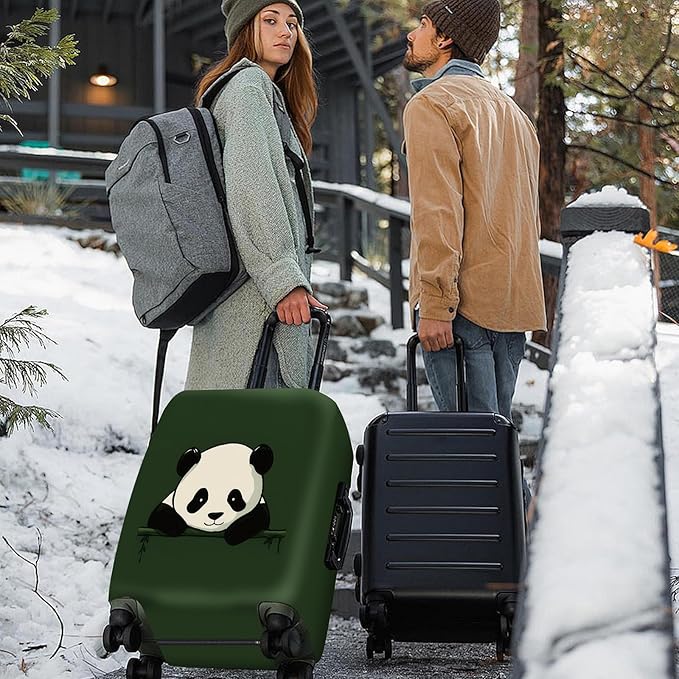 ANNA QUEEN Panda Luggage Cover, Cute Panda Design Suitcase Protector, Stretchable Washable Travel Sleeve for 32-34 Inch Luggage