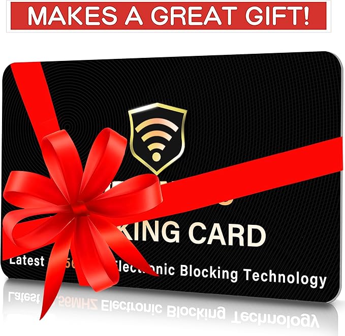 SaiTech IT 5 Pack RFID Blocking Card, One Card Protects Entire Wallet Purse, NFC Contactless Bank Debit Credit Card Protector ID ATM Guard Card Blocker–(Black)