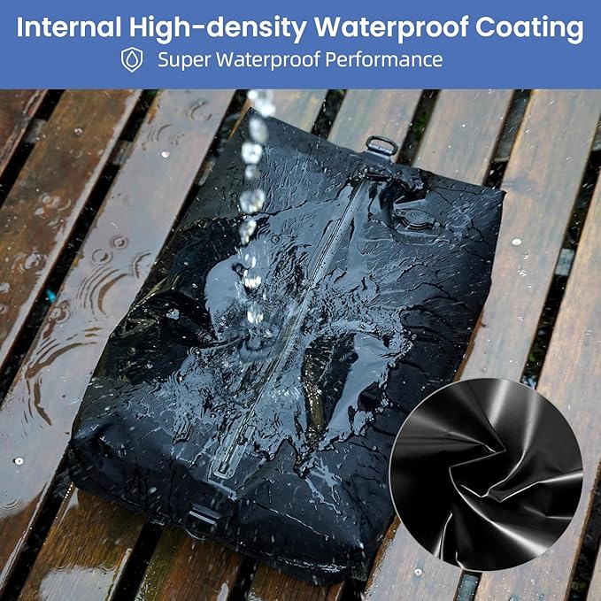 BAGAIL TPU Vacuum Bag for Travel, Reusable Compression Bag with IPX8 Waterproof Zipper, Save Space for Suitcase, Backpack and Carry on (Black, ExtraLarge, With Pump)