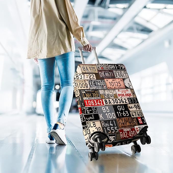 Travel Luggage Cover Suitcase Protector Fits 18-32 Inch Wheel Covers PatternedTravel Related Items Flower Luggage Protector Elastic L