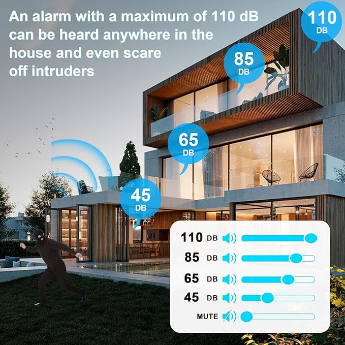 SanJie Wireless Door Chime Sensor, When Door Opens, Entry Alarm for Business/Home/Kids, 5 Adjustable Volume Ringer Alert 2 Sensors + 1 Receivers, 500 FT Range,26 Chimes