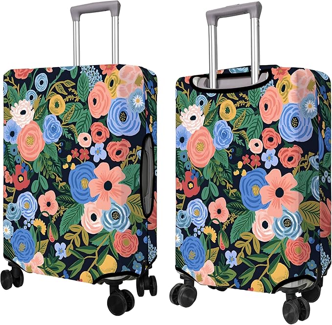 Travel Luggage Cover Suitcase Protector Fits 18-32 Inch Wheel Covers PatternedTravel Related Items Flower Luggage Protector Elastic M