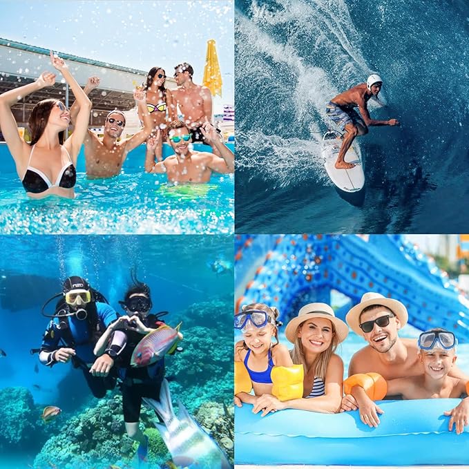 IPX8 Floating Waterproof Phone Case 2-Pack,7.2 Inch Waterproof Phone Pouch for iPhone 16/15/14 Pro Max Galaxy S24/S23 Adjustable Lanyard + Wrist Strap Beach Swimming Travel Essentials