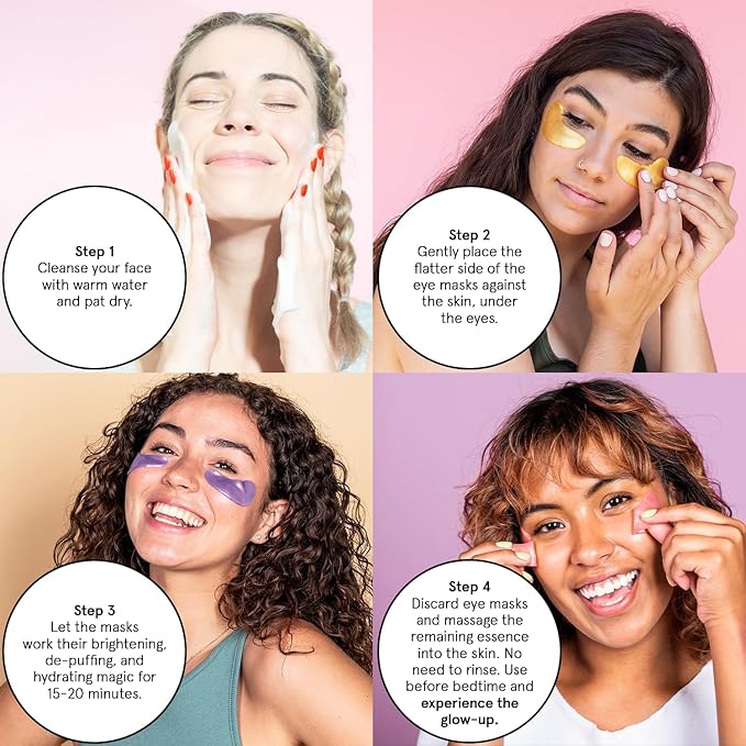 grace & stella Retinol Under Eye Patches for Puffy Eyes and Dark Circles - Restoring Gel Under Eye Masks with Hyaluronic Acid - Vegan Cruelty-Free Skincare - Birthday Gifts for Women (Purple, 6 Pairs)