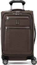 Travelpro Platinum Elite Softside Expandable Carry on Luggage, 8 Wheel Spinner Suitcase, USB Port, Suiter, Men and Women, Rich Espresso Brown, Carry On 21-Inch
