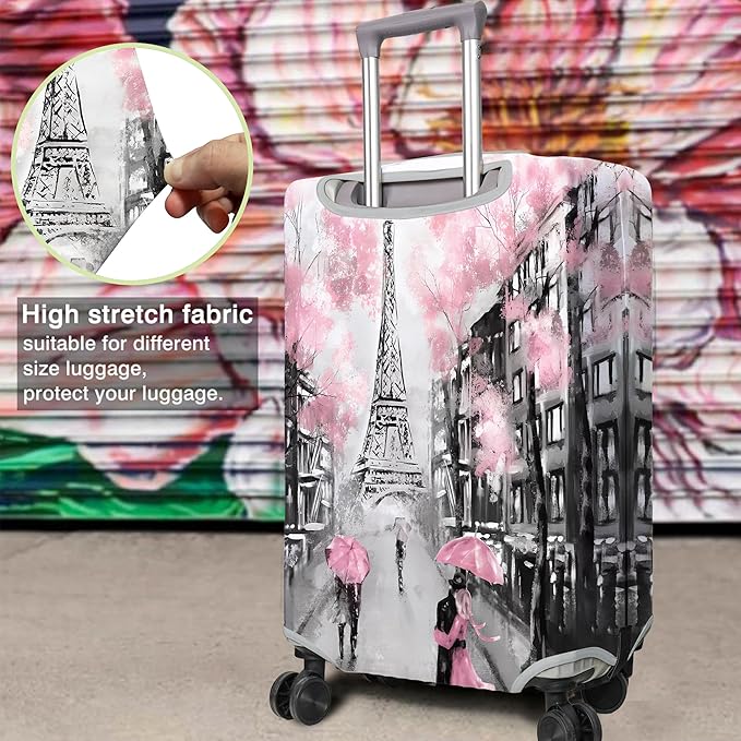 Travel Luggage Cover Suitcase Protector Fits 18-32 Inch Wheel Covers PatternedTravel Related Items Flower Luggage Protector Elastic XL
