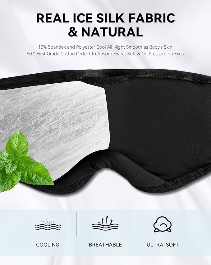 MUSICOZY Sleep Headphones Masks, Headphones Masks for Sleeping Wireless Music Mask, Bluetooth Sleep Eye Mask for Sleeping for Side Sleepers Men Women with Speakers Cool Tech Gadgets Gifts