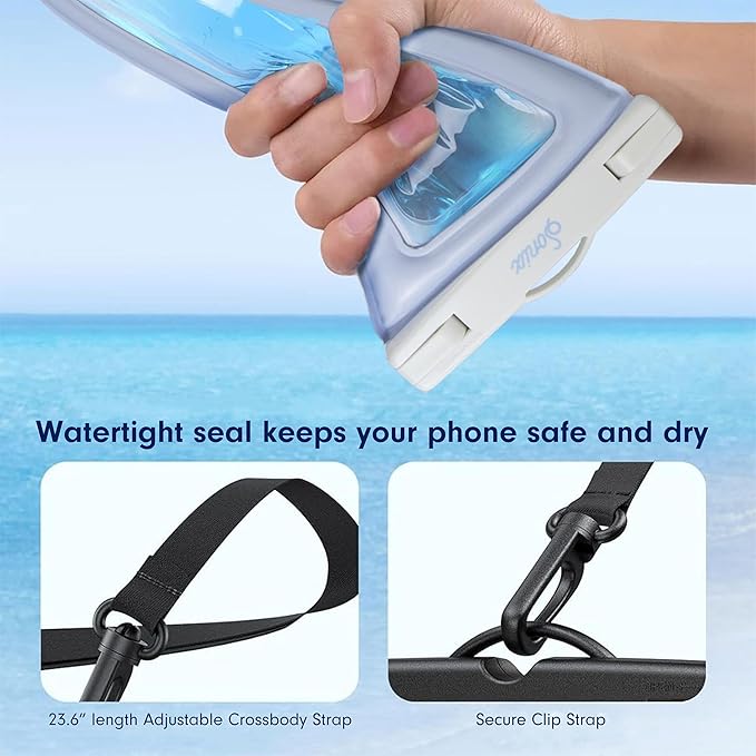 Sonix x Sanrio Waterproof Phone Pouch - Floating Phone Case Dry Bag w/Crossbody Lanyard - Beach Cruise Travel Essentials - Compatible w/All Devices, Touchscreen Friendly | Hello Kitty Stickers