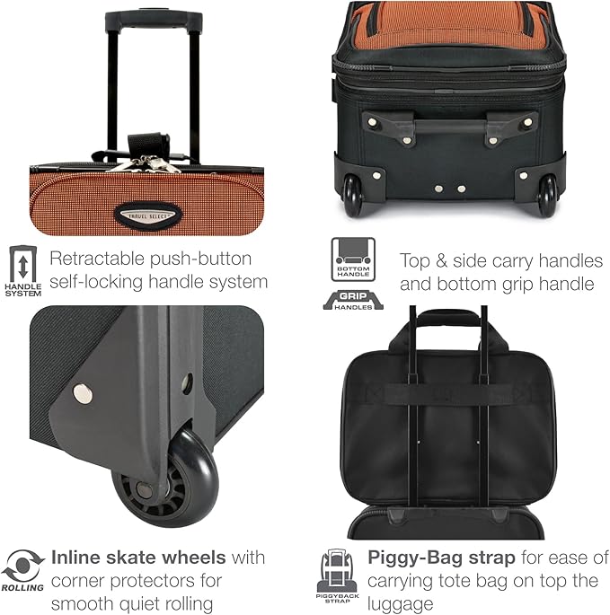 Travel Select Amsterdam 21-Inch Softside Expandable Carry-On Luggage, Lightweight 2-Wheel Upright, Expandable, TSA Lock, Gray